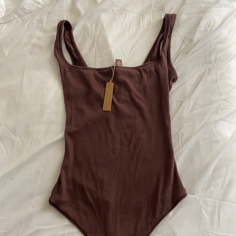 SKIMS NWT cotton rib scoop tank bodysuit